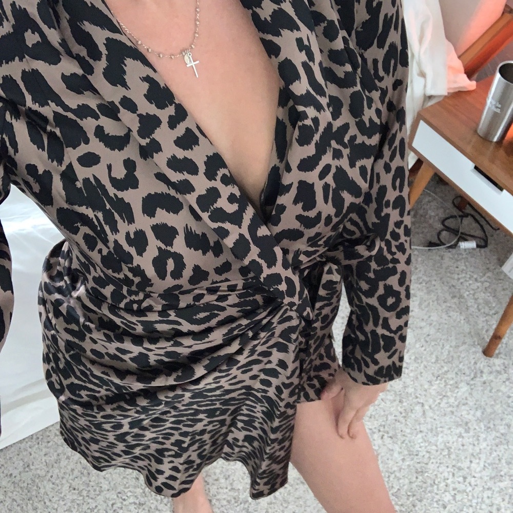 Leopard wrap dress